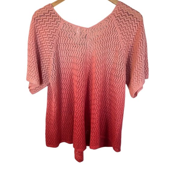Ladies Pink Ombre Knit Top - Picture 3 of 3